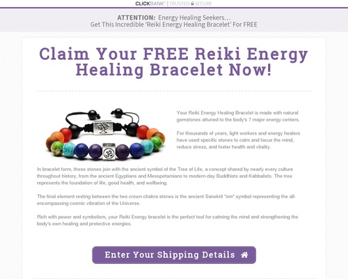 New higher AOVs! Reiki Energy Bracelet (Free Shipping) Full funnel