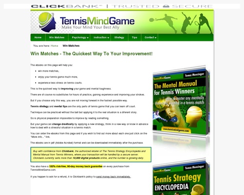 Win Tennis Matches - Strategy and Mental Guides
